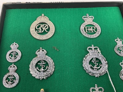 Lot 587 - Good collection of military Police badges to include Second World War, War time economy issue Air Ministry Constabulary and War Department Constabulary badges (1 board)