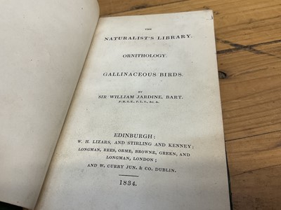 Lot 1700 - Sir William Jardine, The Naturalist's Library, 15 Vols. in total including Birds of Great Britain and Ireland Vols 1, published 1838, all volumes with hand coloured plates