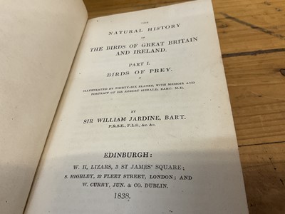 Lot 1700 - Sir William Jardine, The Naturalist's Library, 15 Vols. in total including Birds of Great Britain and Ireland Vols 1, published 1838, all volumes with hand coloured plates