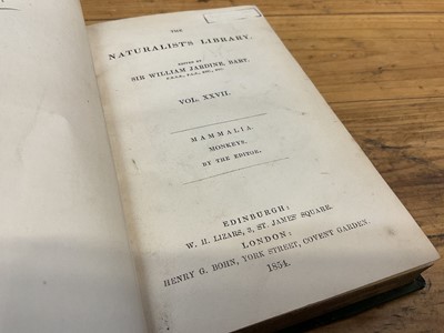 Lot 1700 - Sir William Jardine, The Naturalist's Library, 15 Vols. in total including Birds of Great Britain and Ireland Vols 1, published 1838, all volumes with hand coloured plates