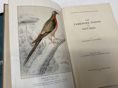 Lot 1708 - W. B Mershon - The Passenger Pigeon, 1907 first edition, cloth binding, together with two further works on passenger pigeons. (3)
