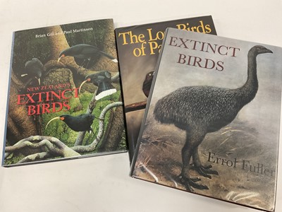 Lot 1709 - Bruce Spittle - Moa Sightings, 3 Volumes, signed by the author, together with a quantity of books relating to extinct birds. (1 box)
