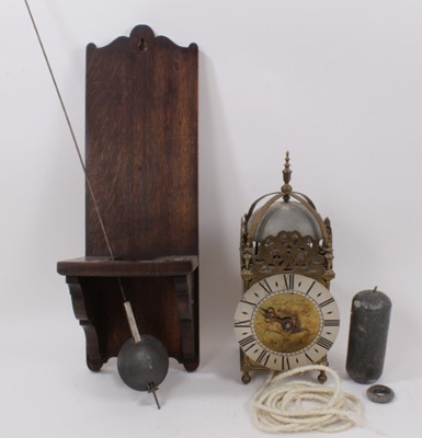 Lot 658 - 17th century-style lantern clock signed Robert Evans, Halstead, on bracket