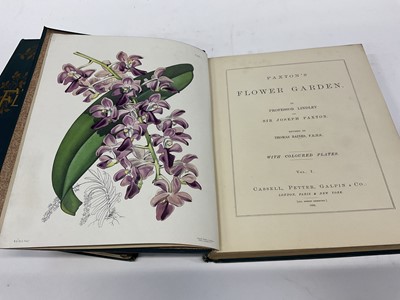 Lot 1720 - John Lindley and Joseph Paxton - Paxton’s Flower Garden… revised by Thomas Baines. London, Paris, etc., 1882-1884. 3 vols., 4to, original decorative cloth