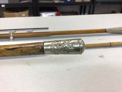 Lot 527 - York and Lancaster Regiment swagger stick, East Yorkshire Regiment 15th Foot swagger stick and Duke of Wellington's Regiment swagger stick (3)