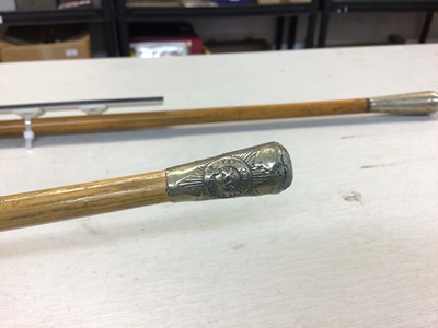 Lot 527 - York and Lancaster Regiment swagger stick, East Yorkshire Regiment 15th Foot swagger stick and Duke of Wellington's Regiment swagger stick (3)
