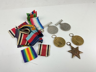 Lot 603 - Two First World War Victory medals named to 36468 PTE. W. R. Gooch. Essex. R. and 145653 PTE. W. G. Newberry. North'N Yeo., together with Second World War medals comprising 1939 -  1945 Star, Defen...