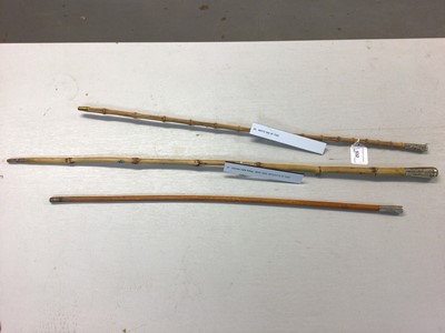 Lot 532 - Queens Own Royal West Kent swagger stick, Buffs 3rd Foot Swagger stick and 57 th Foot swagger stick (3)