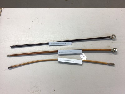 Lot 533 - Ease Surrey Regiment swagger stick, Royal Sussex Regiment swagger stick and Queens Own West Surrey swagger stick (3)