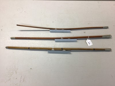 Lot 534 - Loyal North Lancashire Regiment swagger stick, Kings 8th Foot swagger stick and Prince of Wales' Volunteers swagger stick (3)