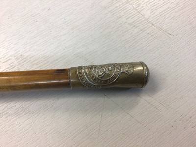 Lot 539 - Wiltshire Regiment swagger stick, Berkshire Regiment swagger stick and Gloucestershire Regiment swagger stick (3)