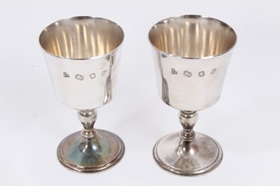 Lot 972 - Pair of 1970s small silver goblets