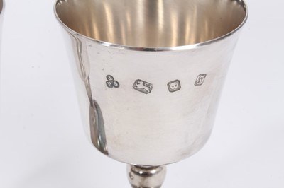 Lot 972 - Pair of 1970s small silver goblets