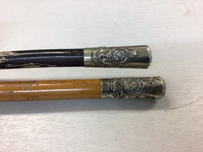 Lot 541 - Kent Royal Fusiliers swagger stick, Lancashire Fusiliers swagger stick and Royal Warwickshire Regiment swagger stick (3)