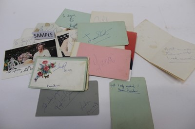 Lot 1478 - Autographs in small album including Tom Jones, Mr Pastry, Margaret Lockwood, Hugh O'Brian, Kaye Sisters.