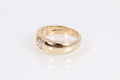 Lot 900 - 9ct gold diamond single stone gypsy ring