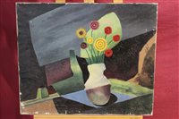 Lot 1009 - Paul Earee (1888 - 1968), oil on canvas - vase...