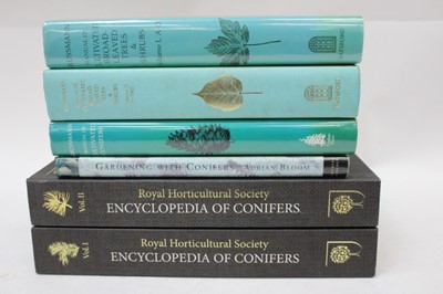 Lot 1738 - Royal Horticultural Society Encyclopaedia of Connifers, 2 vols. together with Gerd Krussmann - Manual of Cultivated Broad-Leaved Trees and Shrubs, 3 vols, others relating to conifers