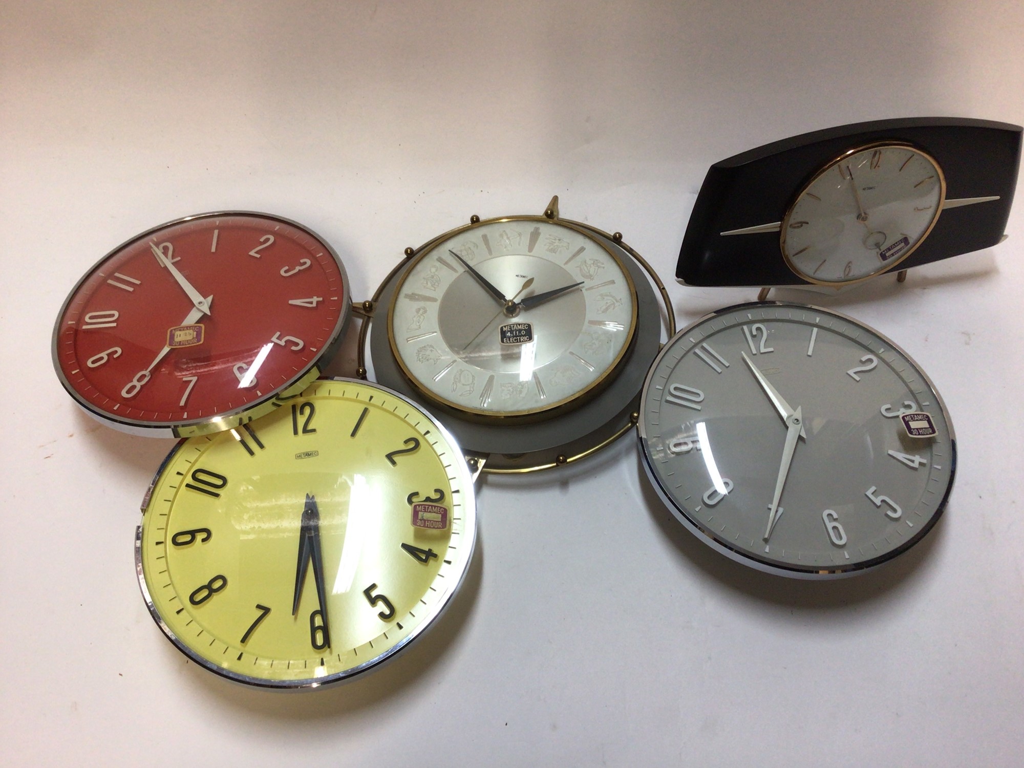 Lot 2468 Collection of vintage Metamec wall clocks