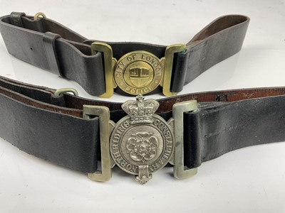 Lot 623 - Victorian West Riding Constabulary belt, together with a City of London Police belt (2)