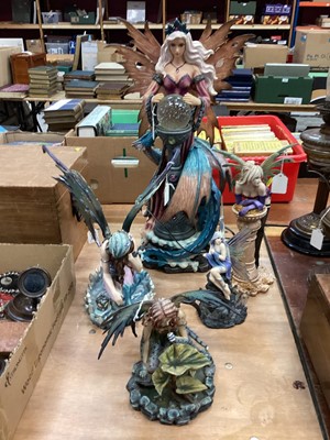 Lot 2598 - Collection of fairy ornaments including a large lamp