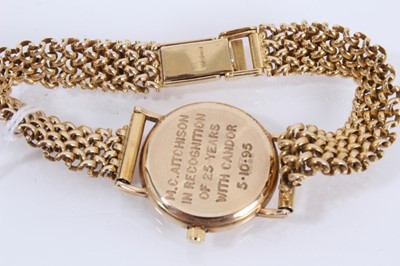 Lot 917 - 9ct gold Accurist wristwatch on 9ct gold bracelet, boxed