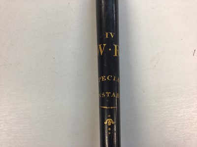 Lot 609 - William IV painted Special Constable truncheon with WR IV cipher and gilt legend by Parker Holborn 45cm