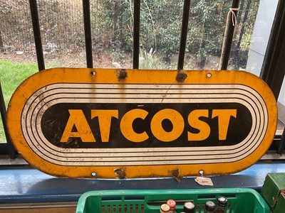 Lot 2477 - Vintage Atcost enamel sign, 30" x 12"