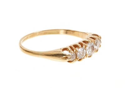 Lot 506 - Late Victorian diamond five stone ring with five graduated old cut diamonds
