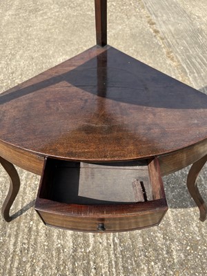 Lot 64 - George III mahogany corner wash stand