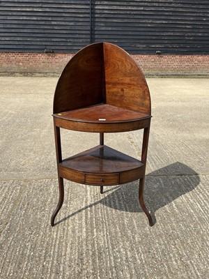 Lot 64 - George III mahogany corner wash stand