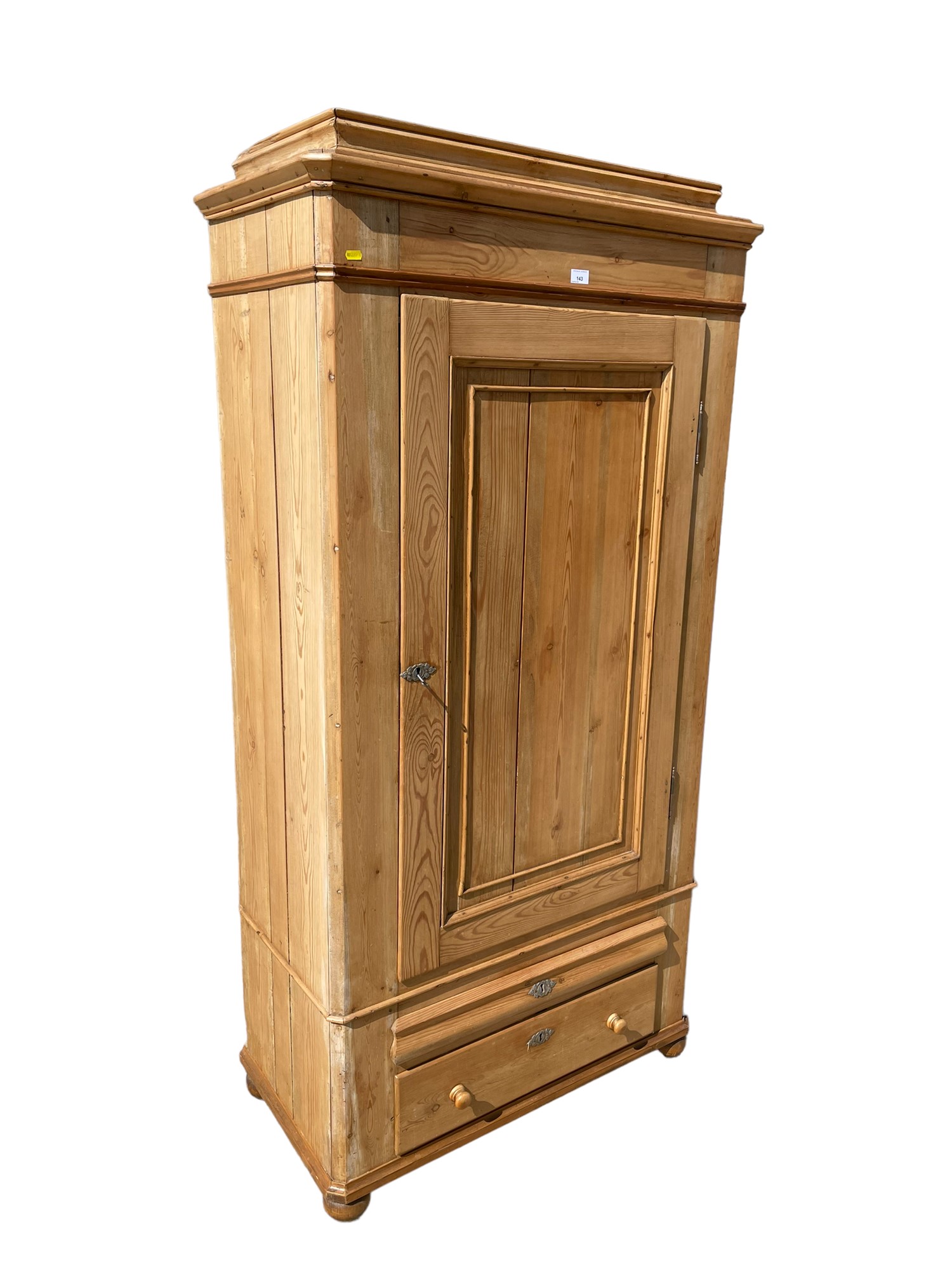 Lot 143 Antique pine single wardrobe