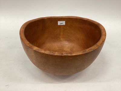 Lot 2481 - A hand carved beech wood bowl, signed 'Peter Quist - Hetre' to base, 13 1/2" diameter