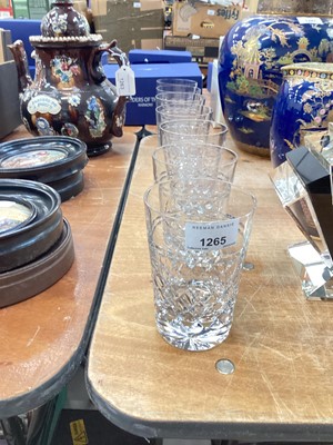 Lot 1265 - A set of seven Tudor cut glass tumblers, 4¾" high