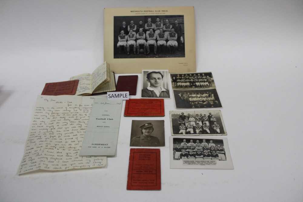 Lot 1509 - Football memorabilia relating to Sidney Jones (Arsenal) including photographs, contracts with Arsenal, Walsall, Bury St Edmunds, personal letters, press photographs, wedding telegrams, Arsenal play...
