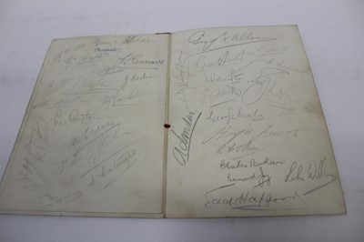 Lot 1511 - Autographs Arsenal Football Club Dinner & Dance 1937/8 at the Cafe Royal signed by players including Jack Lambert, H Roberts, Les Compton, Jack Hopgood and others plus printed table plan