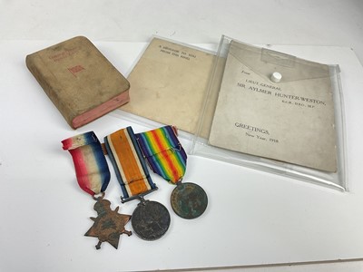 Lot 650 - First World War 1914 - 15 Star Trio comprising 1914 - 15 Star named to 14765 DVR: J. Stitch. R.F.A., together with War and Victory medals named to 14765 DVR. J. Stitch R.A., together with a Common...