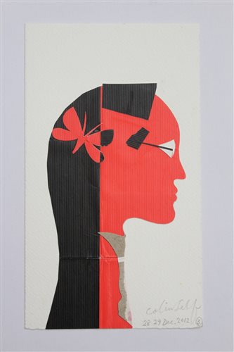 Lot 1030 - *Colin Self (b. 1941), paper collage -...