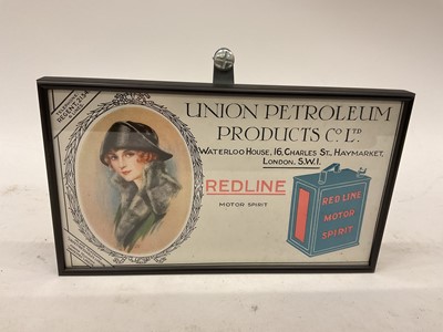 Lot 2497 - Glazed Red Line Motor Spirit glazed advertising plaque, 13 x 25cm