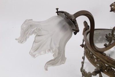 Lot 1384 - Antique brass ceiling light