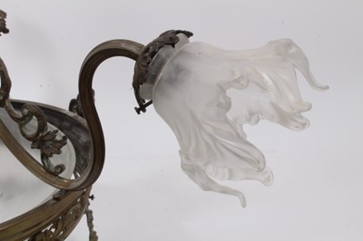 Lot 1384 - Antique brass ceiling light