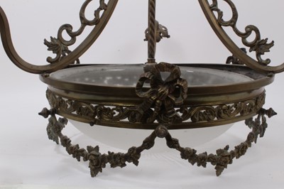 Lot 1384 - Antique brass ceiling light