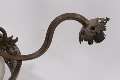Lot 1384 - Antique brass ceiling light
