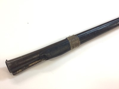 Lot 979 - Large Indian percussion trade musket with two stage barrel with flared muzzle, full stocked with ramrod 161 cm