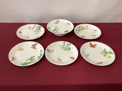 Lot 1293 - Minton Aesthetic style dessert wares, including five plates and a footed dish