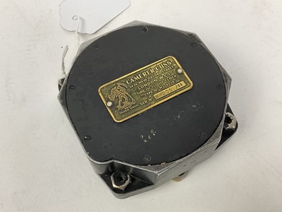 Lot 666 - Second World War period aircraft cockpit clock, with brass label to reverse for Camerer Cuss