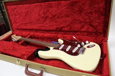 Lot 2216 - Copy of a Fender Stratocaster cream electric guitar in case