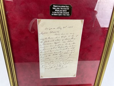 Lot 679 - Lt General Sir Colin Campbell 1st Baron Clyde , ( Commander of the Highland Brigade during the Crimean War 1854-1856) hand written letter dated May 31st 1856 to his nephew Edward discussing his tra...