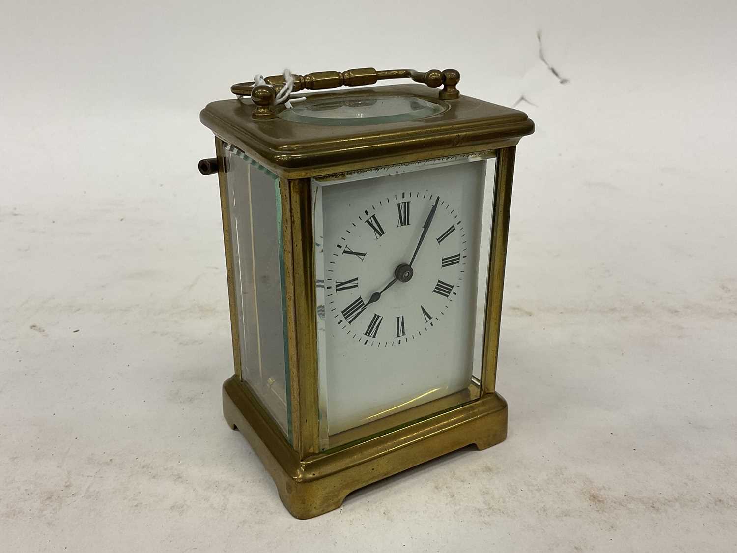 Lot 2563 French brass cased carriage clock and key