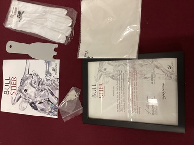 Lot 1307 - Impressive Swarovski crystal limited edition Bull numbered 8967 of 10,000, in original hard case with gloves and certificate